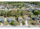 Aerial shot highlighting the neighborhood's layout, with a focus on mature landscaping at 1480 Bramlett Forest Se Trl, Lawrenceville, GA 30045