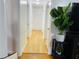Hallway with wood flooring and white walls with a houseplant visible at 3727 Dial Dr, Stone Mountain, GA 30083