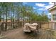 Wood deck with covered grill area overlooking a treed backyard at 4402 Income Cir, Ellenwood, GA 30294