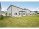 Large backyard features lush green grass and views of other newly constructed homes at 2771 Aralynn Way, College Park, GA 30337