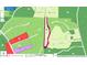 Close up map showing lot location, roads, acreage and nearby properties; great for developers or custom home builders at 300 Outlaw Rdg, Canton, GA 30115