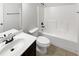 This bathroom has a shower, toilet, vanity and mirror at 2910 Blake Towers Ln, Buford, GA 30519