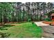 Large, well-maintained front yard with lush lawn and a line of tall pine trees offering privacy at 1791 Walker Sw Rd, Conyers, GA 30094
