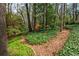 Tranquil, wooded backyard landscape at 6795 Brandon Mill Rd, Atlanta, GA 30328