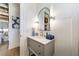 Chic bathroom featuring a modern vanity, marble countertop, and elegant decor at 00 Daxton Dr (Lot 74), Canton, GA 30115