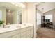 Bathroom featuring double sinks and a view into the bedroom at 246 Cavendar Way # 16, Marietta, GA 30066