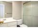 Bathroom featuring a white vanity and enclosed shower at 246 Cavendar Way # 16, Marietta, GA 30066