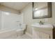 Finished basement bathroom with tile floors, a shower, toilet, and vanity at 370 Royal Birkdale Ct, Johns Creek, GA 30097