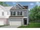 Charming two-story home with stone accents, gray siding, and a two-car garage at 1234 Ravencliff Dr # 157, Austell, GA 30168