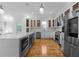 Elegant kitchen with white cabinetry, stainless steel appliances, and a center island at 1060 Mcdaniel Sw St, Atlanta, GA 30310