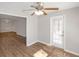 Dining room featuring wood-look flooring, and a ceiling fan at 602 Abingdon Way, Atlanta, GA 30328