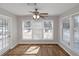 Dining Room featuring wood-look flooring, and a ceiling fan at 602 Abingdon Way, Atlanta, GA 30328