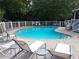 Inviting community pool with lounge chairs, tables, and a surrounding fence for safety and privacy at 602 Abingdon Way, Atlanta, GA 30328