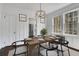 Bright dining room featuring hardwood floors, wainscoting, and a modern chandelier, offering a cozy and stylish atmosphere at 8 Collier Nw Rd # B2, Atlanta, GA 30309