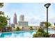 Rooftop pool with city views and comfortable lounge chairs at 855 Peachtree Ne St # 1912, Atlanta, GA 30308