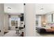 Split bedroom featuring a window, desk, bed, and modern decor at 2540 Ravencliff Dr # 155, Austell, GA 30168
