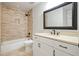 Well-lit bathroom features granite counters, modern fixtures, and tub at 1010 Allenbrook Ln, Roswell, GA 30075