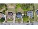 Aerial shot of a residential area featuring homes with well-kept lawns, mature trees, and nicely landscaped properties at 6025 Golf View Xing, Locust Grove, GA 30248