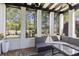 Inviting screened porch offers a peaceful retreat with view of the beautifully landscaped backyard at 6025 Golf View Xing, Locust Grove, GA 30248