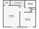 Downstairs floor plan featuring two bedrooms, one bathroom, stairs, and closets at 771 Jordan Ln # K, Decatur, GA 30033