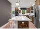 This modern kitchen showcases a large island with wooden stools, stainless appliances, and plenty of counter space at 2531 Astaire Ct, Atlanta, GA 30318