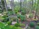 Backyard features a lush garden, stone pathway, and pergola at 2739 Springfount Trl, Lawrenceville, GA 30043