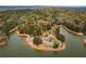 Aerial view showcasing lake with boat launch and a park area with parking at 328 Allatoona Shores Dr, Canton, GA 30114
