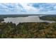 Breathtaking aerial view showcasing the lake and surrounding lush green forests at 328 Allatoona Shores Dr, Canton, GA 30114