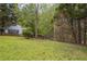 Backyard featuring grassy area with privacy fence and wooded area at 328 Allatoona Shores Dr, Canton, GA 30114