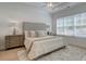 Serene main bedroom with neutral colors, plush bedding, hardwood floors and bright natural light at 724 Fairlane Dr, Marietta, GA 30064