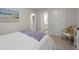 Bedroom with neutral walls, carpet floors and an open door to a bathroom at 3087 Mountain Shadow Way, Marietta, GA 30064