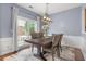 Charming dining room with a dark wood table, elegant lighting, and access to patio at 1680 Fair Oak Way # 24, Mableton, GA 30126