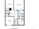Detailed second floor floorplan of the townhome showing the bedrooms, bathrooms, laundry, and hall at 1680 Fair Oak Way # 24, Mableton, GA 30126