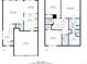 Detailed floorplan of the townhome showing the layout of both floors including the rooms and dimensions at 1680 Fair Oak Way # 24, Mableton, GA 30126