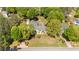 Aerial view of a large property with pool, mature trees, and a long winding drive at 4340 Hadaway Nw Rd, Kennesaw, GA 30152