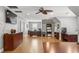 Spacious office with hardwood floors, built-in cabinets, and ample desk space for productivity and organization at 4340 Hadaway Nw Rd, Kennesaw, GA 30152