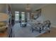 Elegant living room features a crystal chandelier, fireplace, and large windows providing natural light at 5224 Brendlynn Dr, Suwanee, GA 30024
