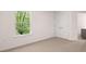 Bedroom featuring a large window, white doors, and carpeted floor at 13918 Homer Ln, Covington, GA 30014