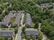 Overhead drone shot highlighting the townhome community at 2630 Milford Ln, Alpharetta, GA 30009