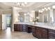 Spacious bathroom featuring double vanity, soaking tub, walk-in shower, and elegant finishes at 854 Club Moss Ct, Marietta, GA 30068