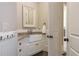 Charming half bath features granite counters and a stylish vessel sink at 854 Club Moss Ct, Marietta, GA 30068