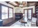 Cozy home office with custom wood trim, fireplace, and natural light at 854 Club Moss Ct, Marietta, GA 30068