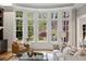 Bright living room with large windows and hardwood floors overlooking backyard at 1319 Glen Cedars Dr, Smyrna, GA 30126