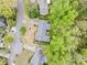 Overhead view of a home with a gray roof surrounded by lush trees and well-maintained lawns in a suburban neighborhood at 1478 Biltmore Ne Dr, Atlanta, GA 30329