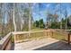 The beautiful wooden back deck overlooks a lush and private backyard with mature trees, perfect for outdoor enjoyment at 3143 Lee Cir, Buford, GA 30518