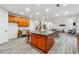 Charming kitchen boasts a large island, breakfast bar, and an adjacent office space at 4419 Bellwood Cir, Atlanta, GA 30349