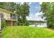 Lake view backyard with a lush lawn rolling towards the water, offering a serene escape at 590 Yancey Cir, Covington, GA 30014