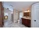 Bathroom featuring a modern vanity and walk-in shower at 590 Yancey Cir, Covington, GA 30014