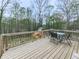Open wooden deck overlooking backyard with play set and table with chairs for outdoor enjoyment at 841 Butterworth Rd, Canton, GA 30114