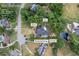Aerial view of the property with labels for pool, home, basketball hoop and garden at 2610 Ginger Dr, Buford, GA 30519